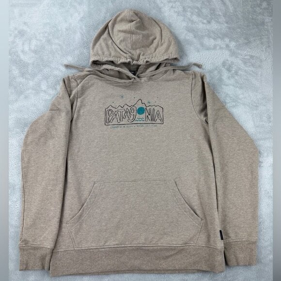 Patagonia Tan Hoodie Organic Cotton Men’s Size M - Picture 1 of 15
